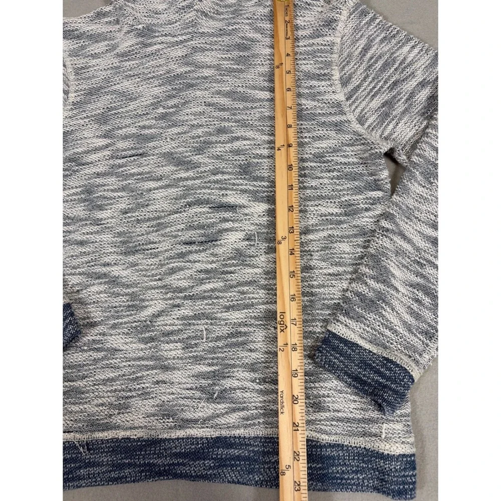 Unionbay‎ Womens Blue White Space Dye Marled Knit Pullover Hoodie BT83149 Medium